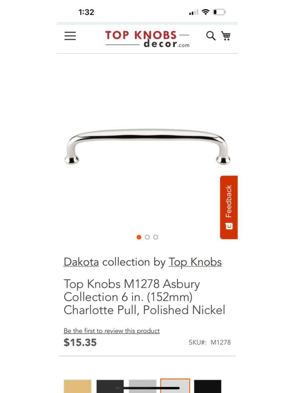 Top Knobs M1278 Asbury 6 in. Polished Nickel Cabinet Pull r